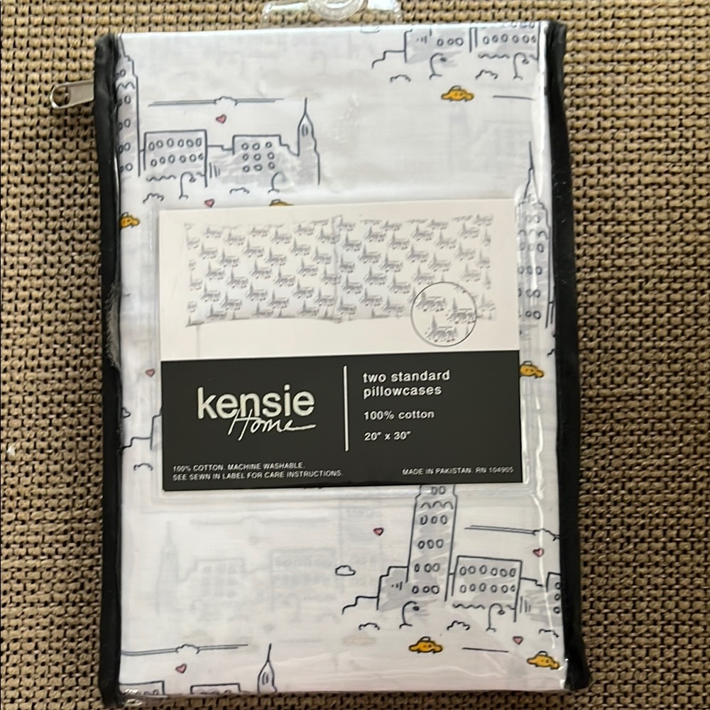 Kensie Home White and Gray Pillowcases